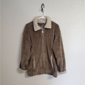 Brown Sherpa Zip Up Coat